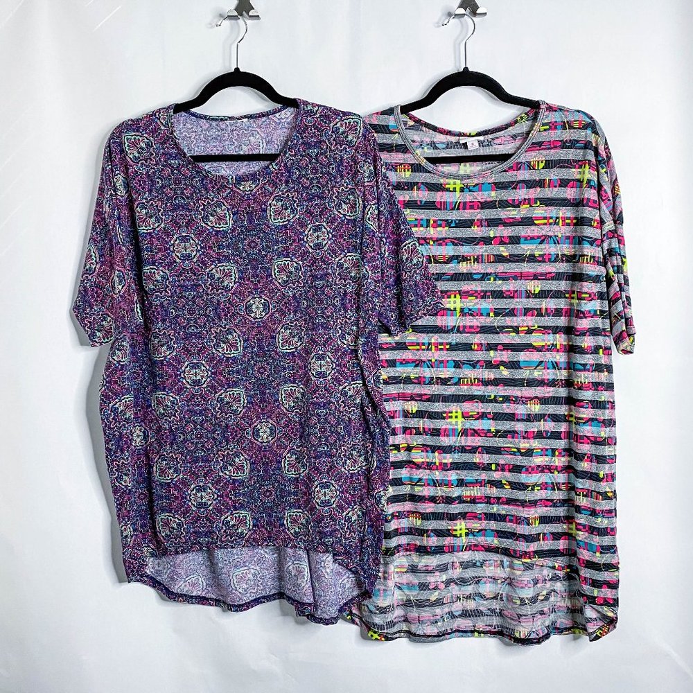 Lula Roe LOT - 2 Short Sleeve Athletic Tunics